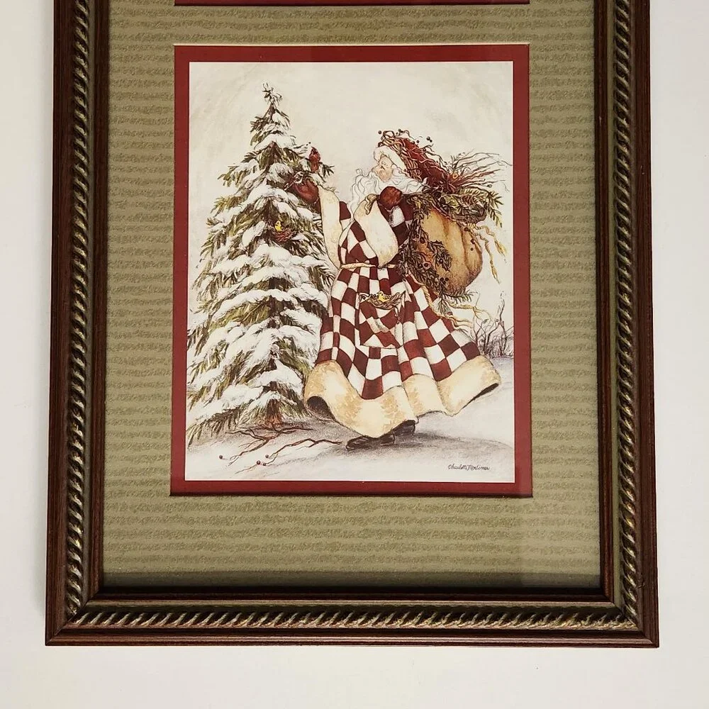 Charlotte Mortimer Old World Santa Prints Matted and Framed EUC - Picture 4 of 8